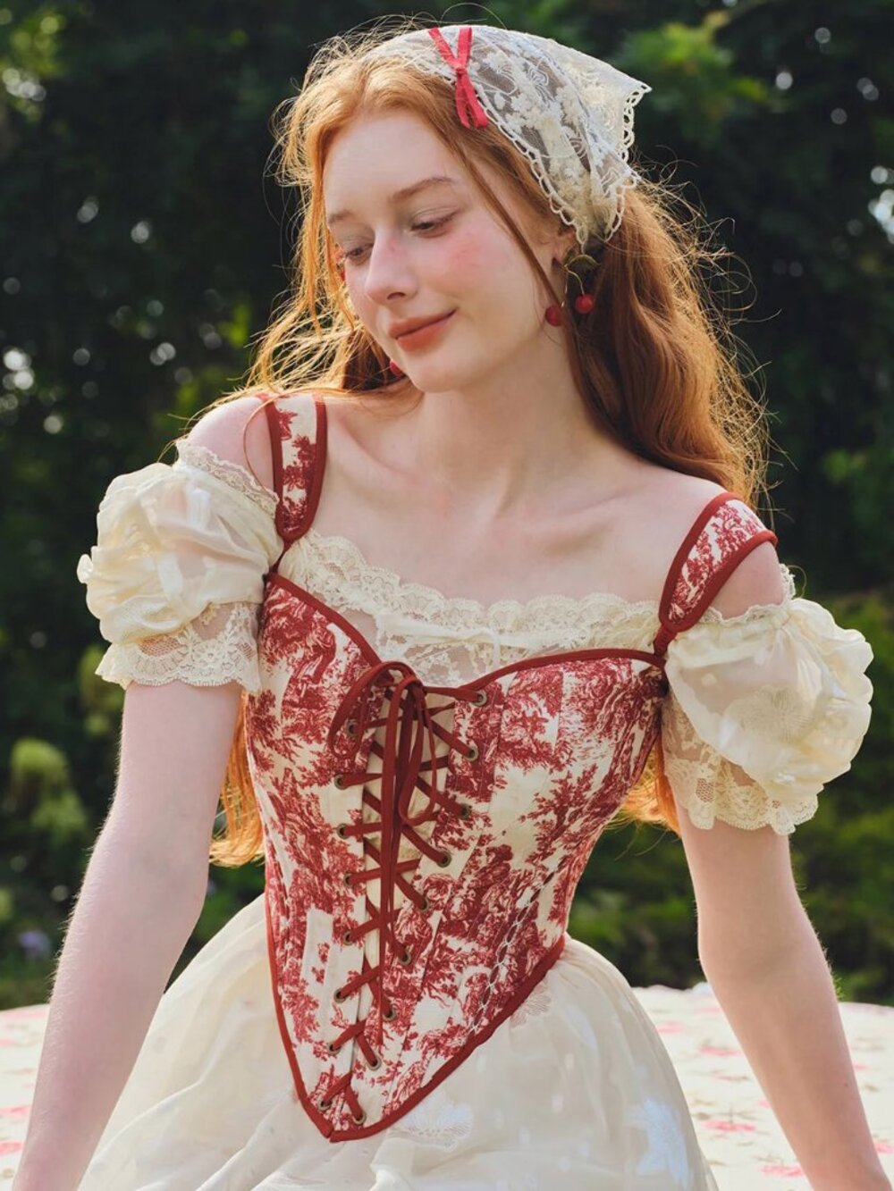 LaceMade Red Winery Corset Size XL
